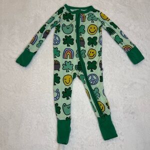 Little Sleepies St Patrick’s Lucky Green Sleeper Pajamas Footie